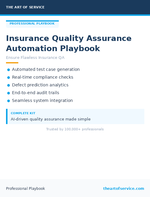 Insurance Quality Assurance Automation Playbook