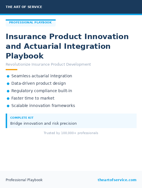 Insurance Product Innovation and Actuarial Integration Playbook