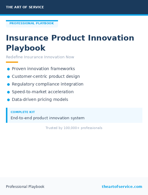 Insurance Product Innovation Playbook