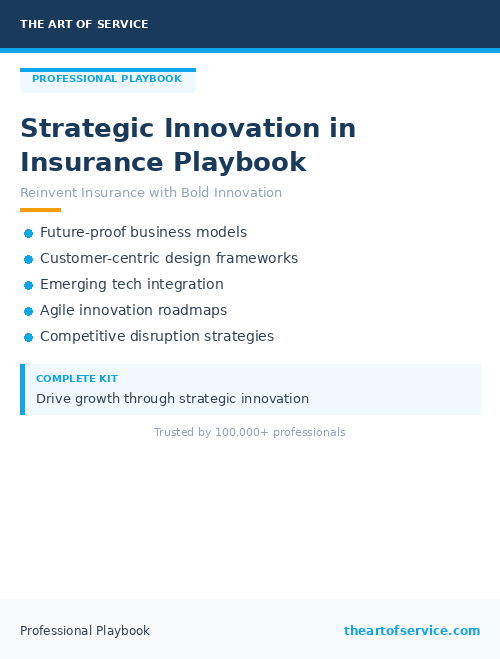 Strategic Innovation in Insurance Playbook