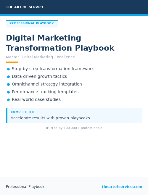 Digital Marketing Transformation Playbook