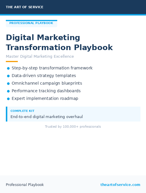 Digital Marketing Transformation Playbook