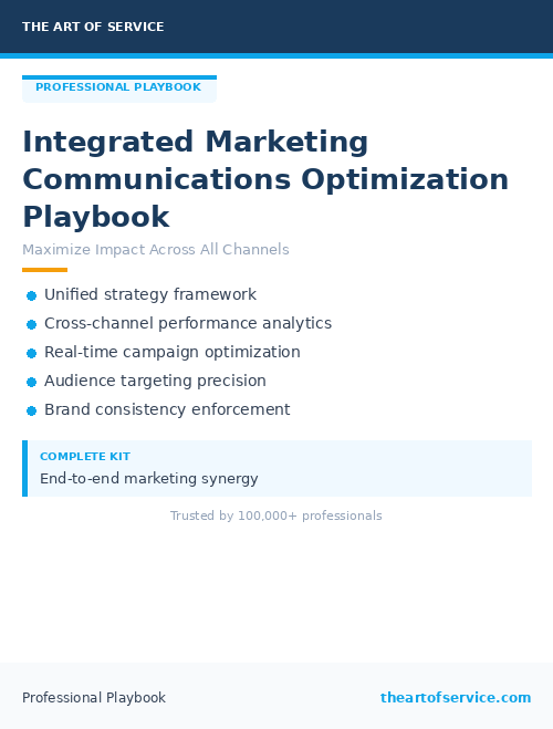 Integrated Marketing Communications Optimization Playbook