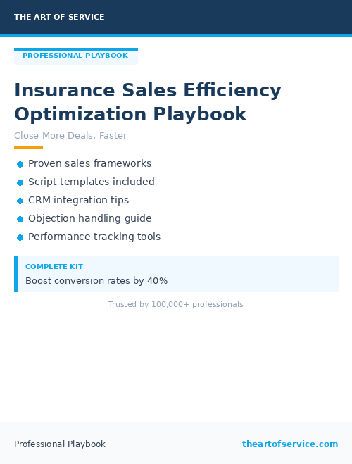 Insurance Sales Efficiency Optimization Playbook
