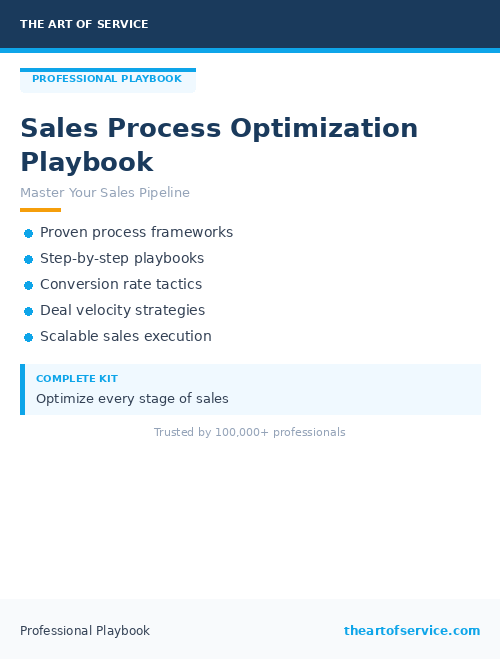 Sales Process Optimization Playbook