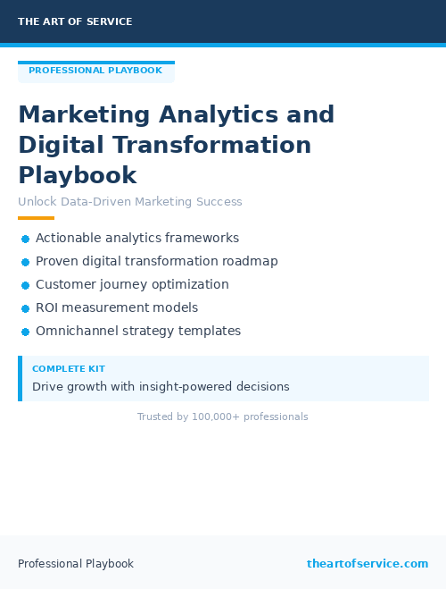 Marketing Analytics and Digital Transformation Playbook