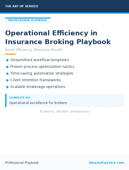 Operational Efficiency in Insurance Broking Playbook
