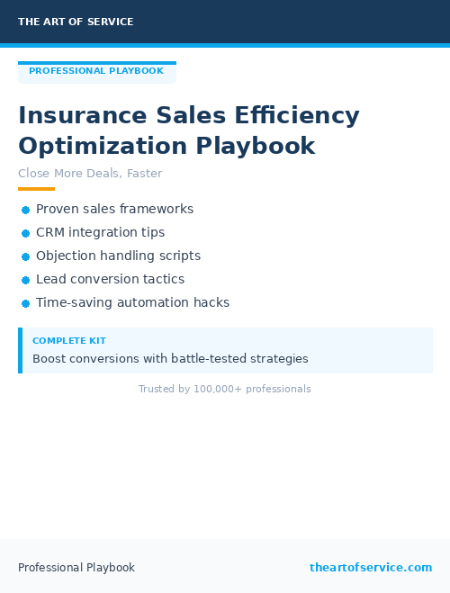 Insurance Sales Efficiency Optimization Playbook