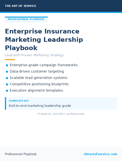 Enterprise Insurance Marketing Leadership Playbook