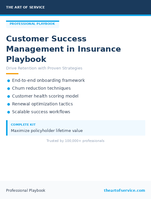 Customer Success Management in Insurance Playbook