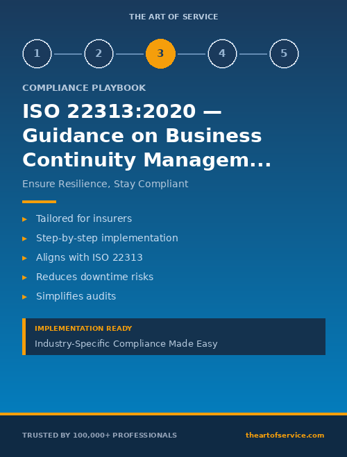 ISO 22313:2020 — Guidance on Business Continuity Management Systems Compliance Playbook for Insurance Companies