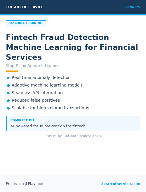 GEN6125 Fintech Fraud Detection Machine Learning for Financial Services