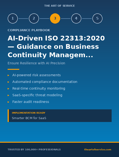 AI-Driven ISO 22313:2020 — Guidance on Business Continuity Management Systems Implementation Guide for Technology & SaaS