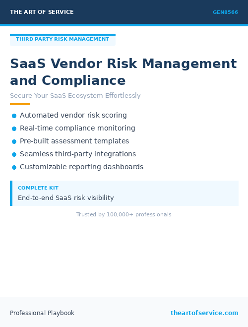 GEN8566 SaaS Vendor Risk Management and Compliance