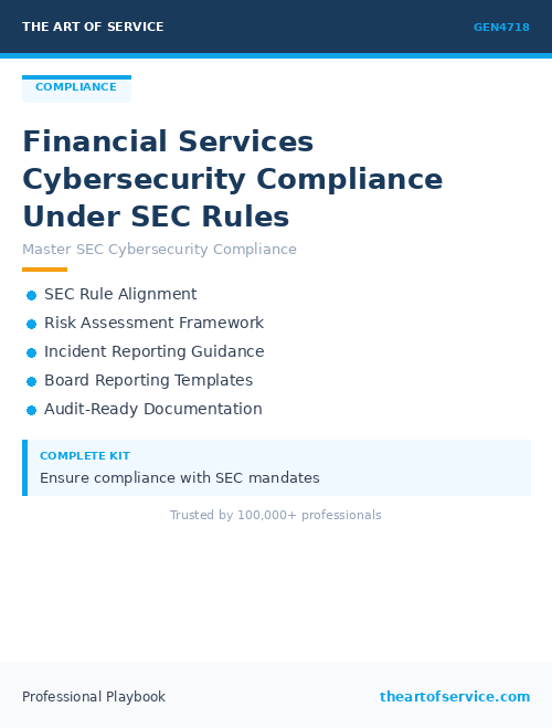 GEN4718 Financial Services Cybersecurity Compliance Under SEC Rules