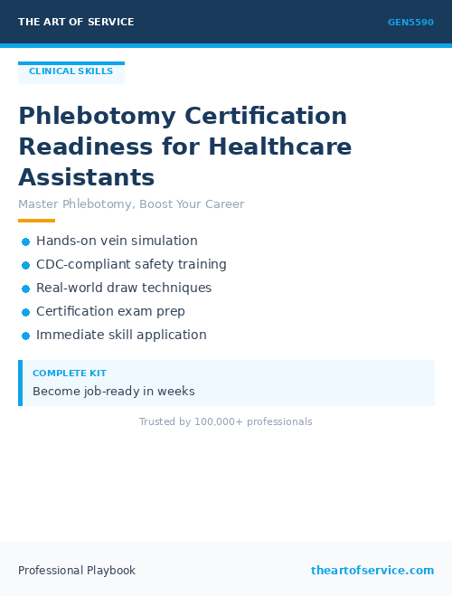 GEN5590 Phlebotomy Certification Readiness for Healthcare Assistants