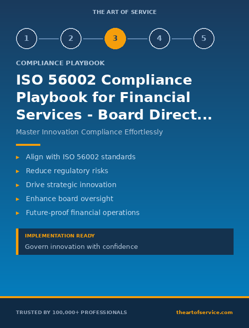 ISO 56002 Compliance Playbook for Financial Services - Board Directors & Executives Edition