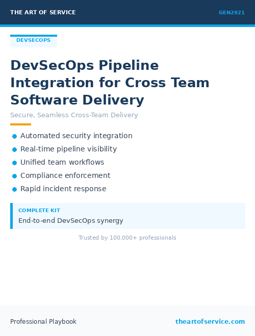 GEN2921 DevSecOps Pipeline Integration for Cross Team Software Delivery