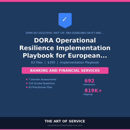 DORA Operational Resilience Implementation Playbook for European Banking Groups