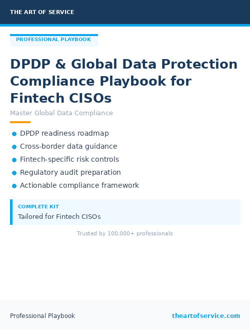 DPDP & Global Data Protection Compliance Playbook for Fintech CISOs