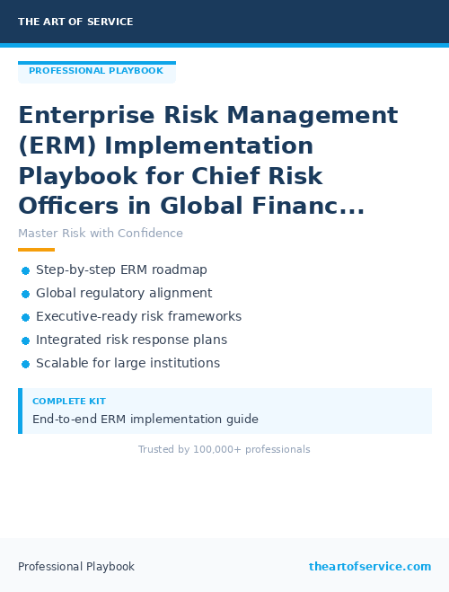 Enterprise Risk Management (ERM) Implementation Playbook for Chief Risk Officers in Global Financial Institutions