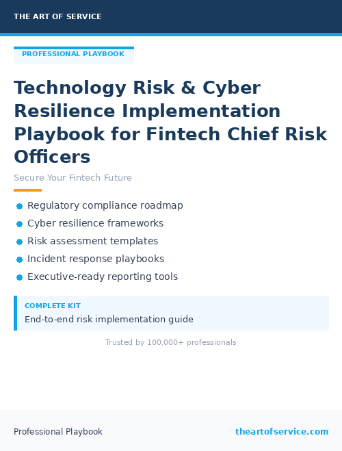 Technology Risk & Cyber Resilience Implementation Playbook for Fintech Chief Risk Officers