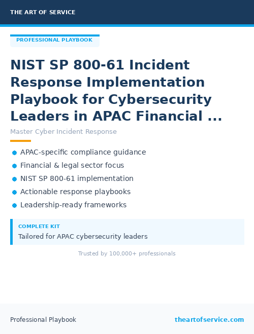 NIST SP 800-61 Incident Response Implementation Playbook for Cybersecurity Leaders in APAC Financial and Legal Sectors