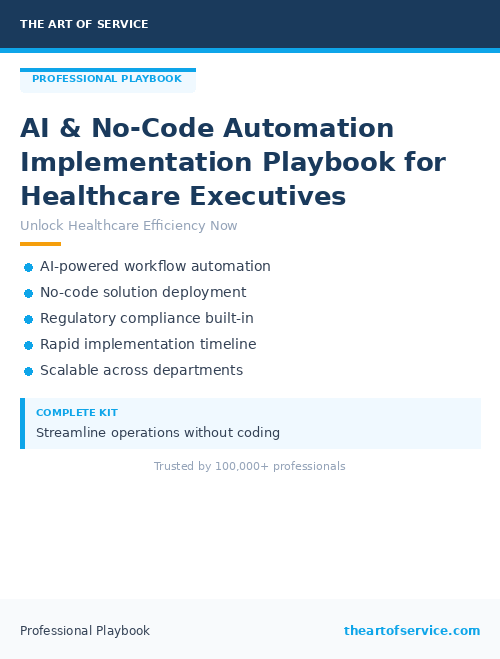 AI & No-Code Automation Implementation Playbook for Healthcare Executives