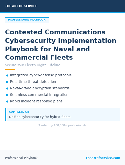 Contested Communications Cybersecurity Implementation Playbook for Naval and Commercial Fleets