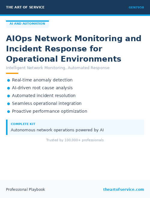 GEN7958 AIOps Network Monitoring and Incident Response for Operational Environments