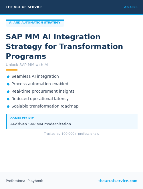AIS4093 SAP MM AI Integration Strategy for Transformation Programs