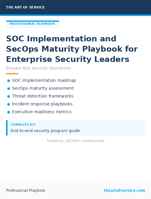SOC Implementation and SecOps Maturity Playbook for Enterprise Security Leaders