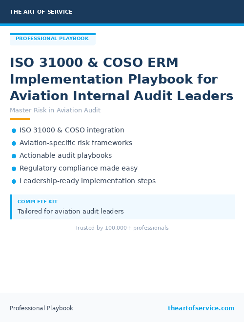 ISO 31000 & COSO ERM Implementation Playbook for Aviation Internal Audit Leaders