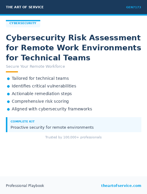 GEN7173 Cybersecurity Risk Assessment for Remote Work Environments for Technical Teams