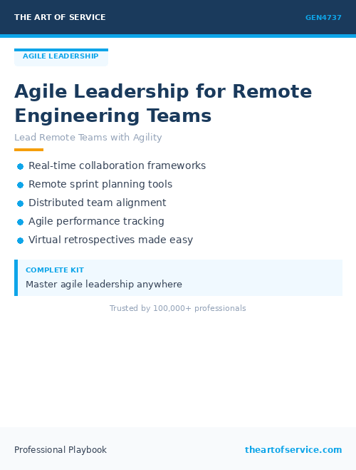 GEN4737 Agile Leadership for Remote Engineering Teams