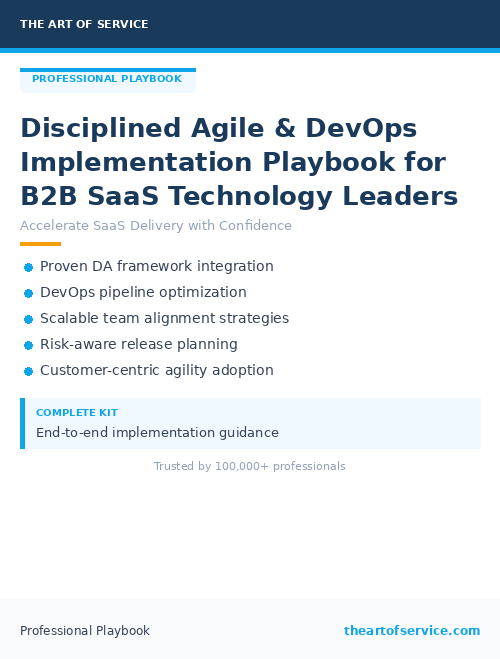 Disciplined Agile & DevOps Implementation Playbook for B2B SaaS Technology Leaders