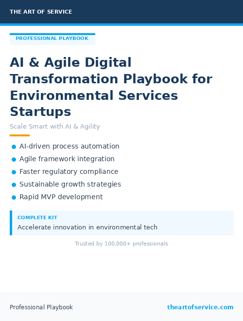 AI & Agile Digital Transformation Playbook for Environmental Services Startups