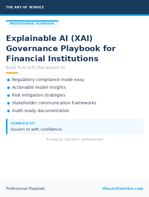 Explainable AI (XAI) Governance Playbook for Financial Institutions