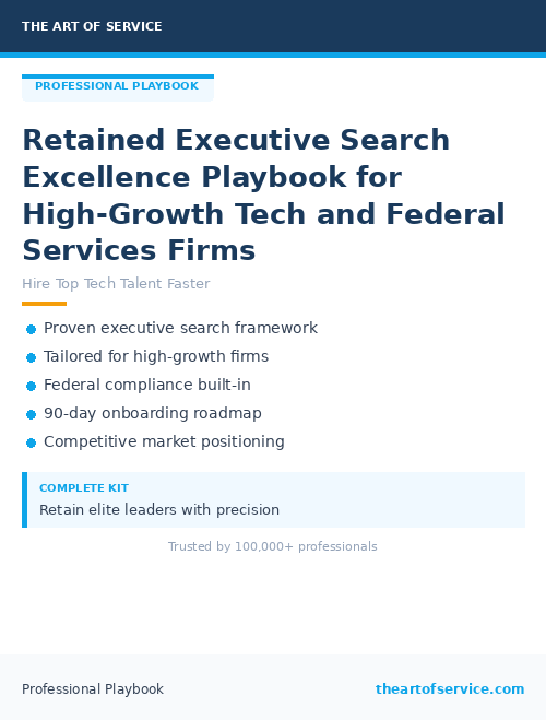 Retained Executive Search Excellence Playbook for High-Growth Tech and Federal Services Firms