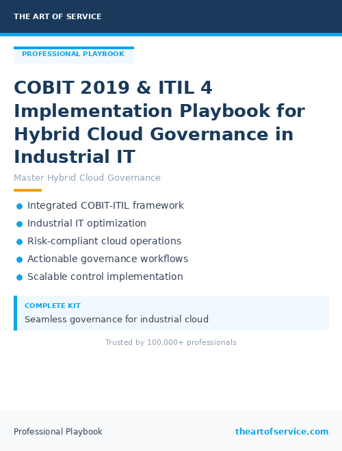 COBIT 2019 & ITIL 4 Implementation Playbook for Hybrid Cloud Governance in Industrial IT