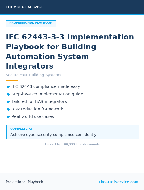 IEC 62443-3-3 Implementation Playbook for Building Automation System Integrators