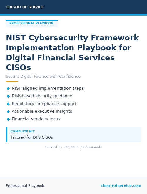 NIST Cybersecurity Framework Implementation Playbook for Digital Financial Services CISOs