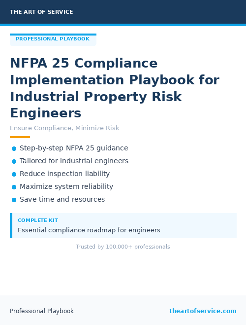 NFPA 25 Compliance Implementation Playbook for Industrial Property Risk Engineers