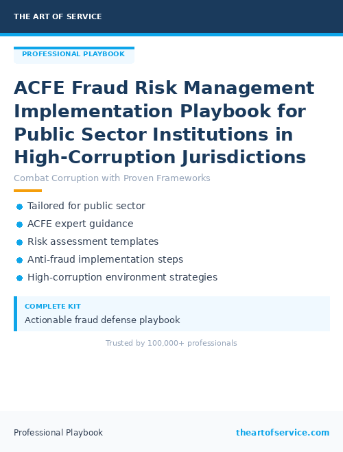 ACFE Fraud Risk Management Implementation Playbook for Public Sector Institutions in High-Corruption Jurisdictions