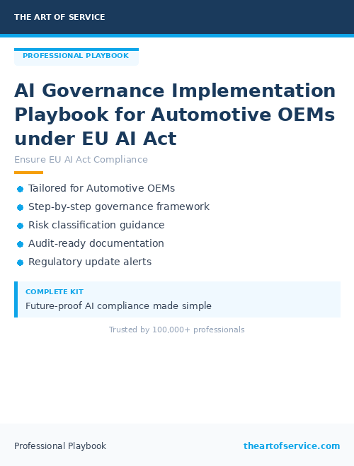 AI Governance Implementation Playbook for Automotive OEMs under EU AI Act