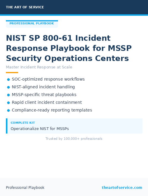 NIST SP 800-61 Incident Response Playbook for MSSP Security Operations Centers