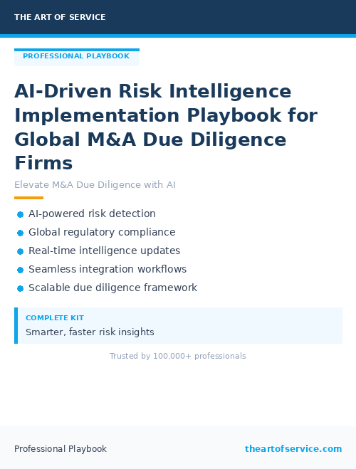 AI-Driven Risk Intelligence Implementation Playbook for Global M&A Due Diligence Firms