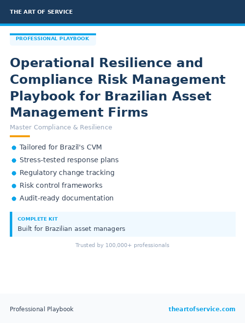 Operational Resilience and Compliance Risk Management Playbook for Brazilian Asset Management Firms