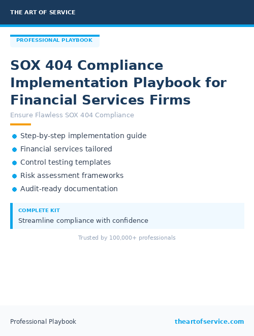 SOX 404 Compliance Implementation Playbook for Financial Services Firms