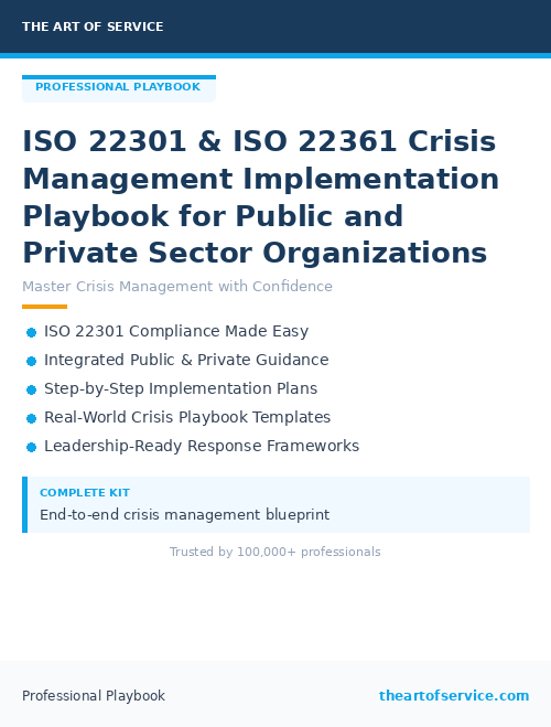 ISO 22301 & ISO 22361 Crisis Management Implementation Playbook for Public and Private Sector Organizations